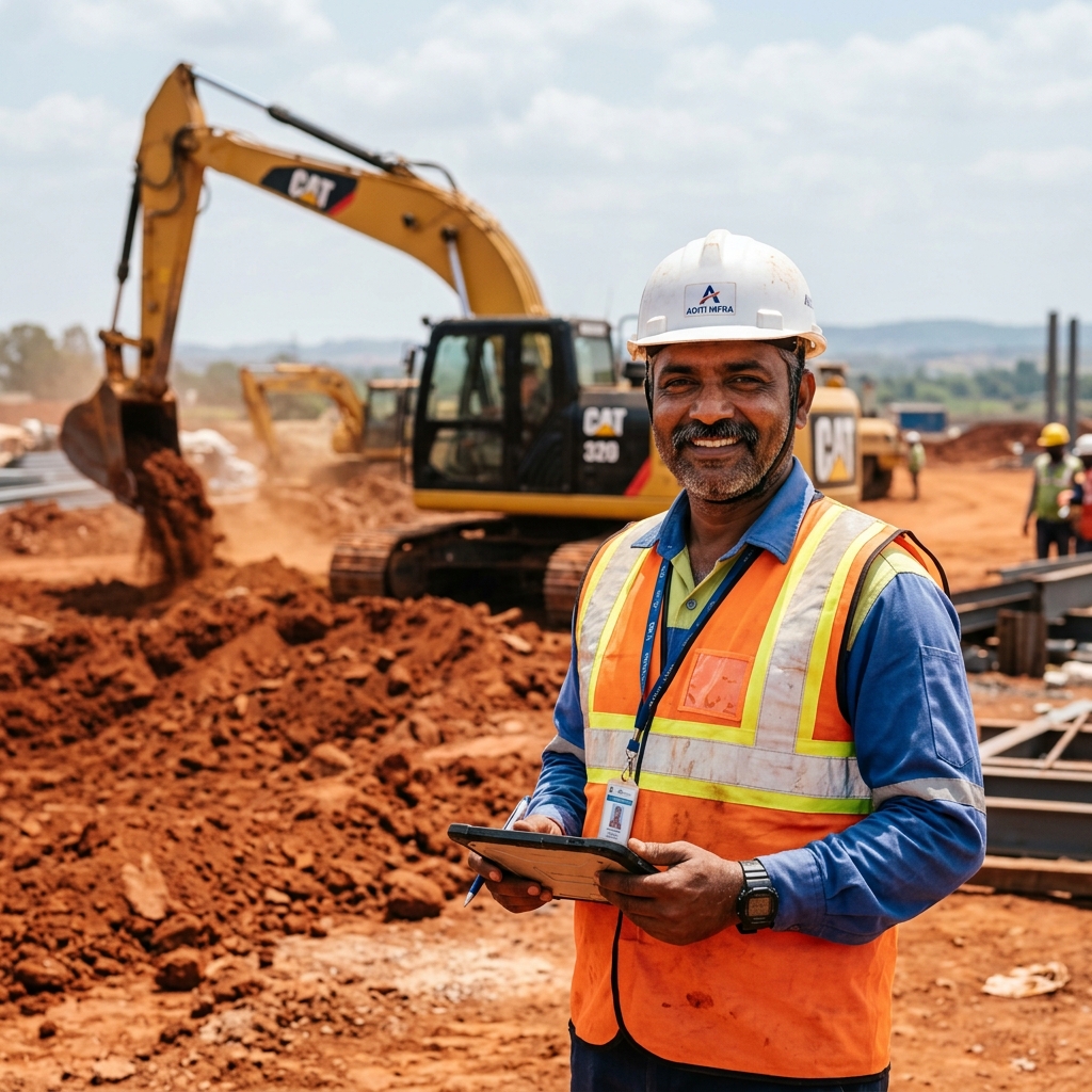 KRS site worker operating machinery