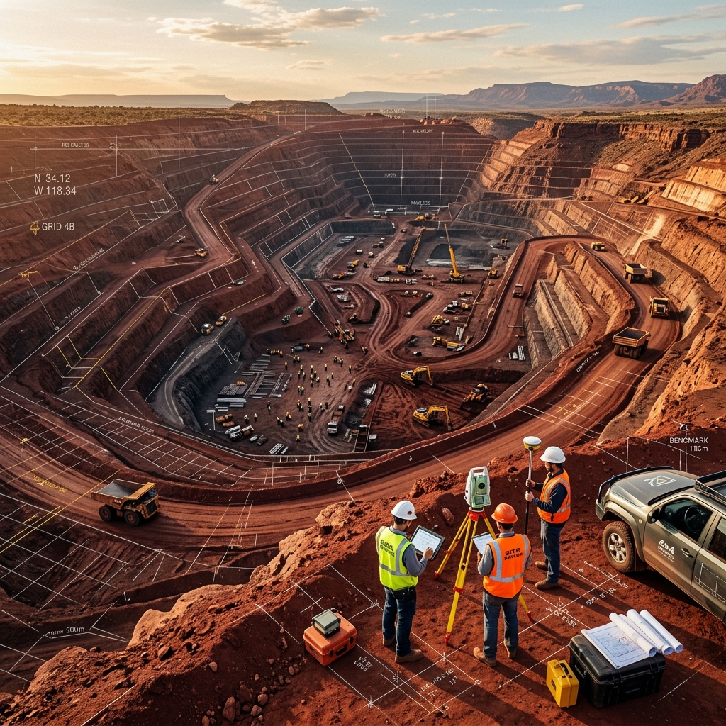 Aerial drone survey of excavation site