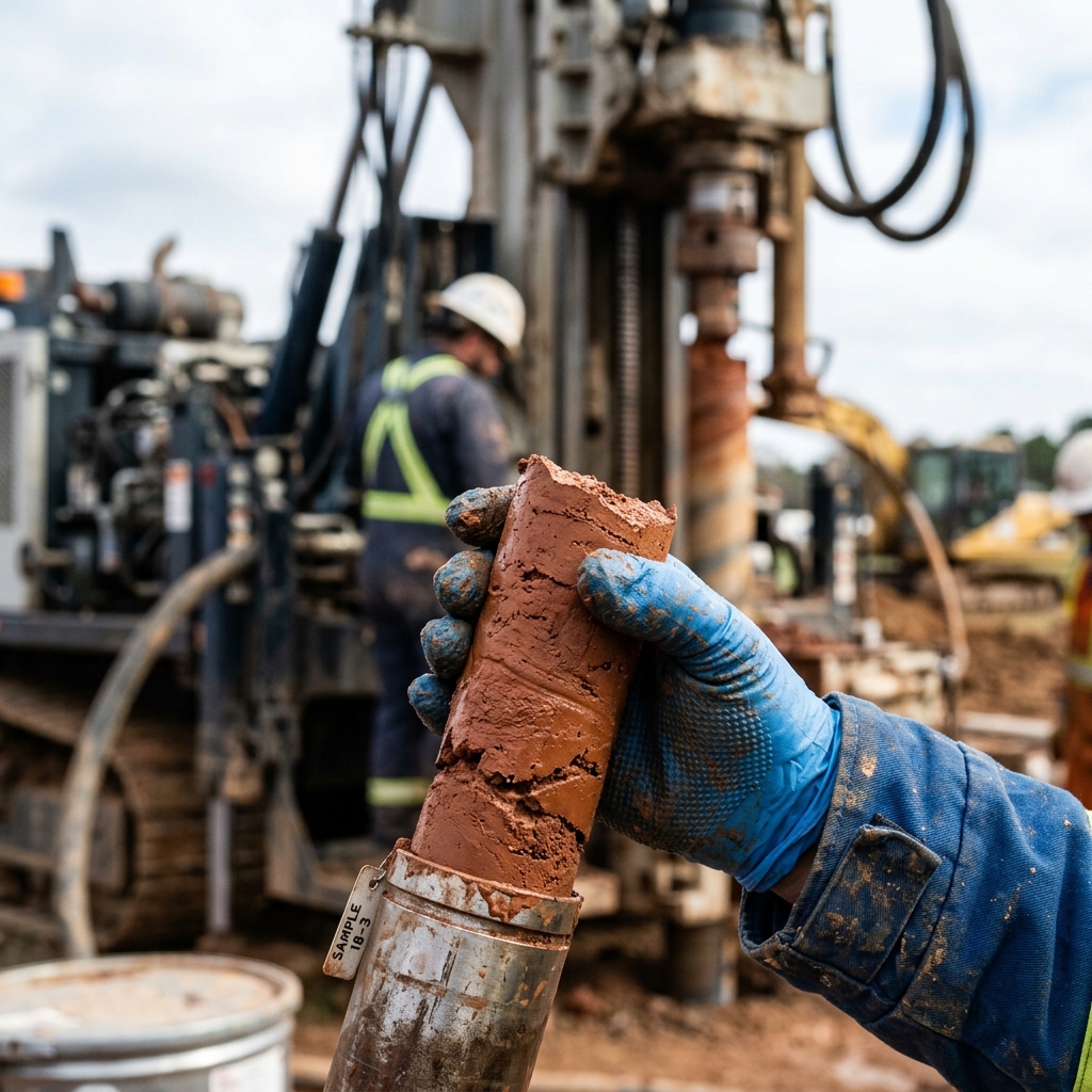 Geotechnical soil testing on site